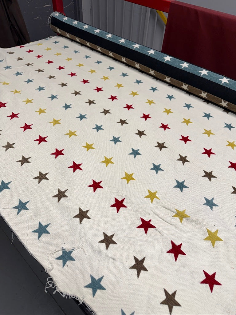 0569 Beige Fabric Star Print