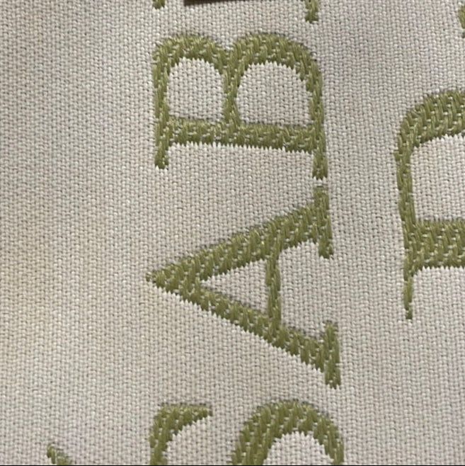 0347 Fabric Beige-Olive Embroidered