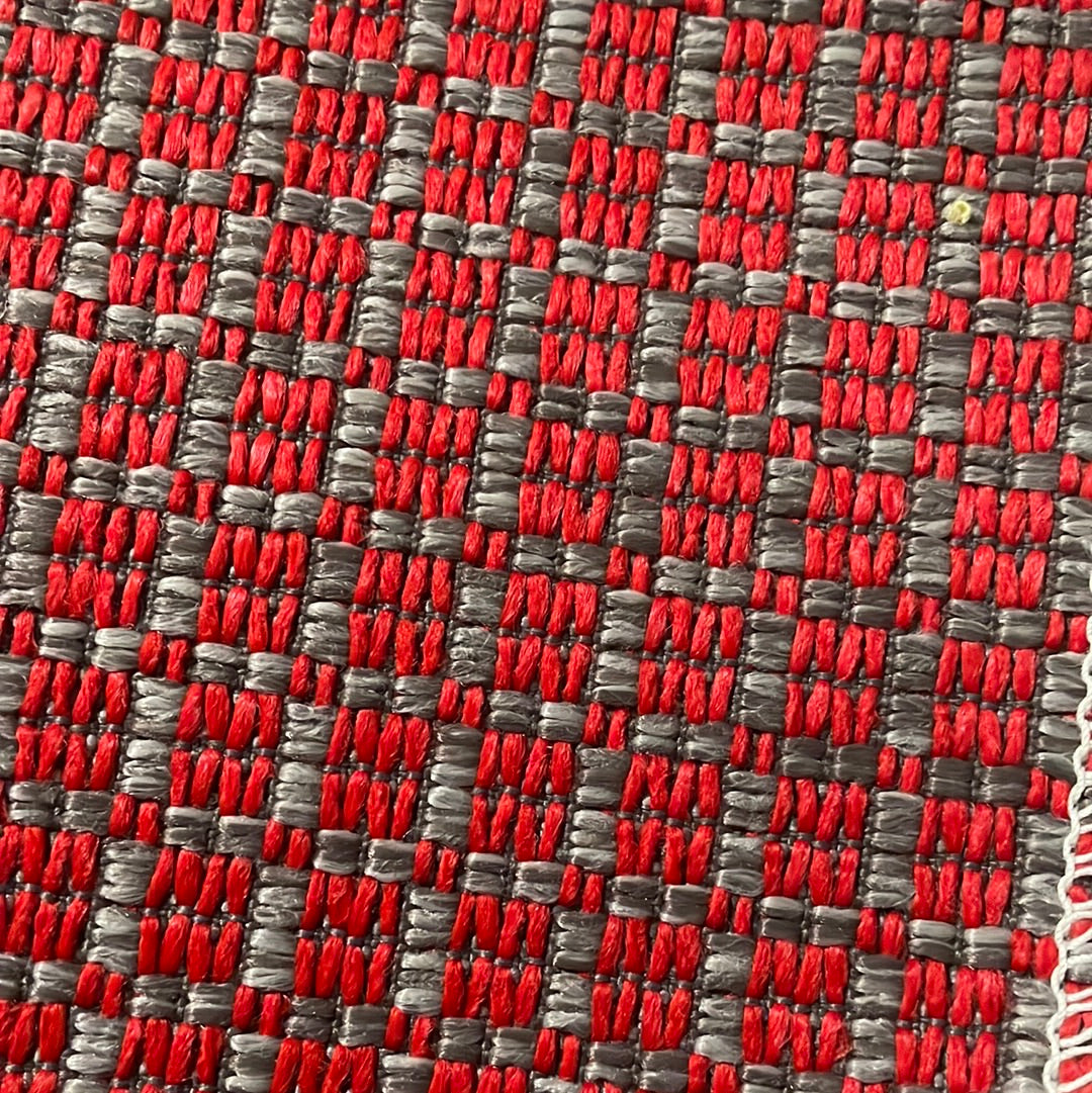 0338 Fabric Red Geometric Grid