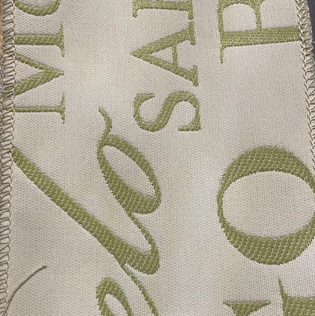 0347 Fabric Beige-Olive Embroidered