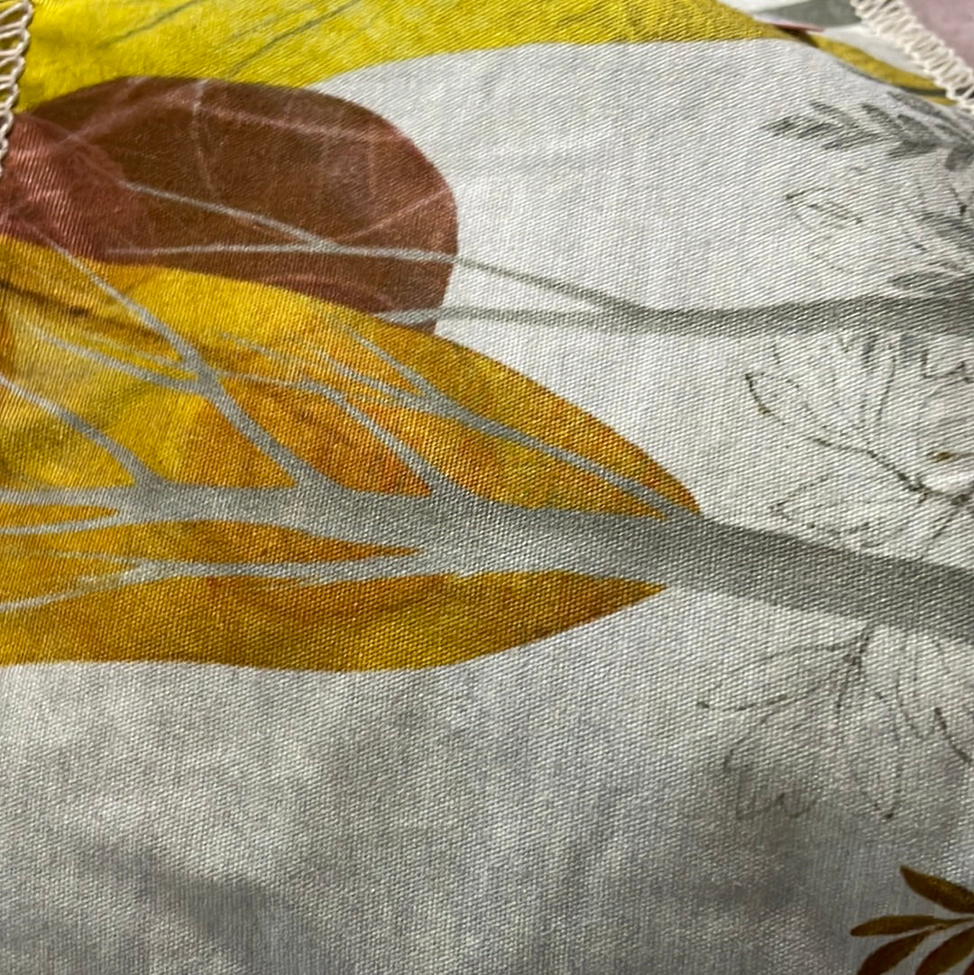 0361 Fabric Ochre-Brown Leaf