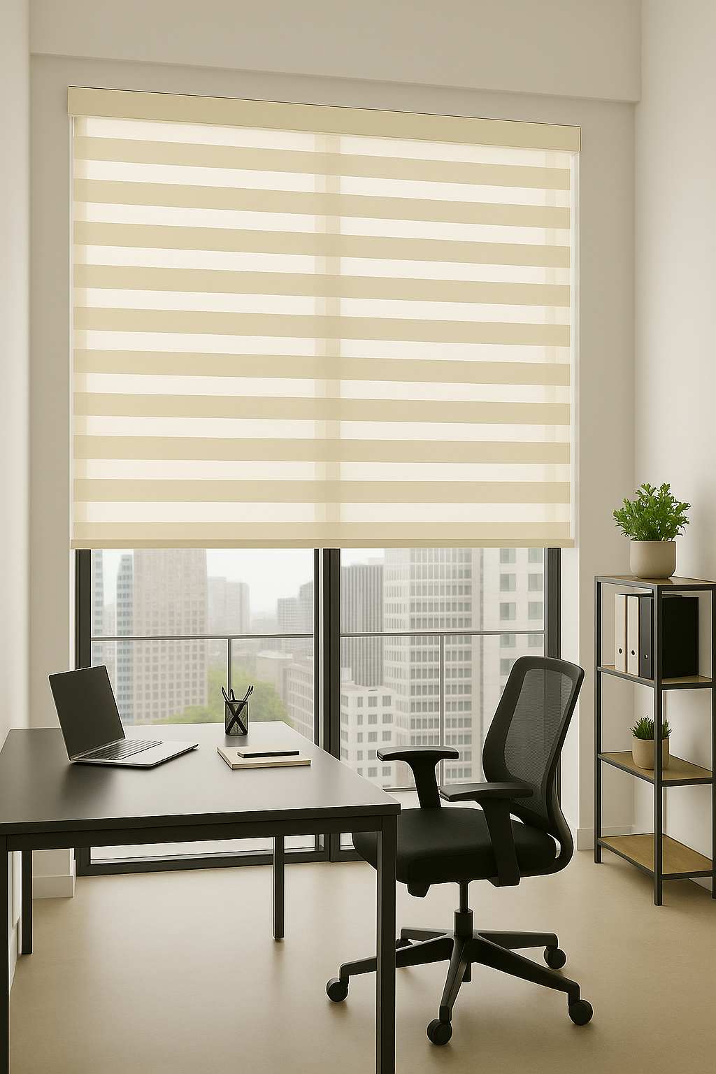 Zebra Roller Shade Faro Twins
