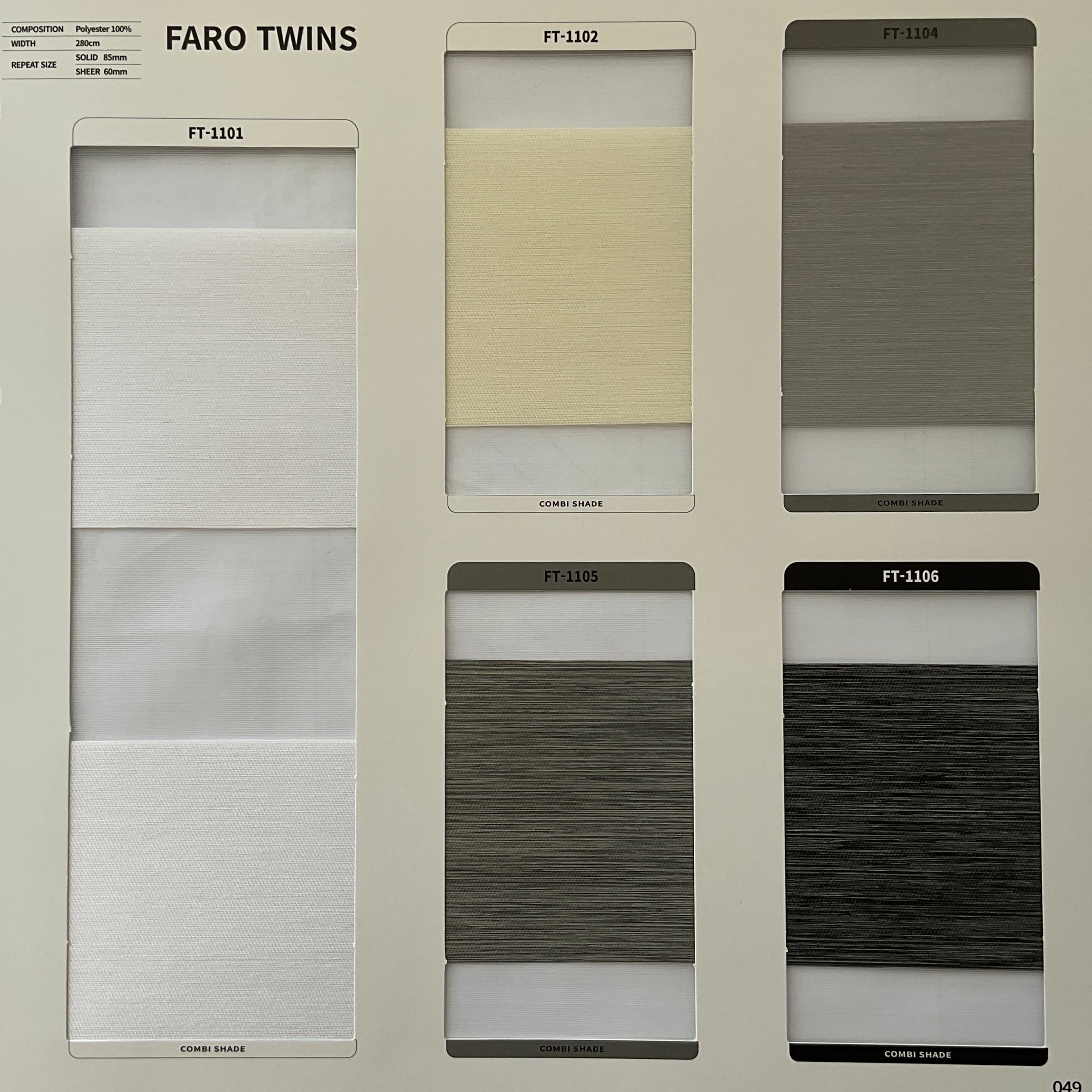 Combi Roller Shade Faro Twins