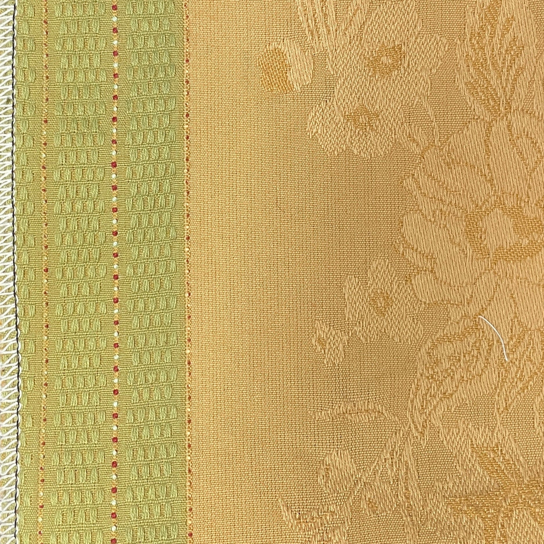 0571 Yellow Floral Stripe Fabric