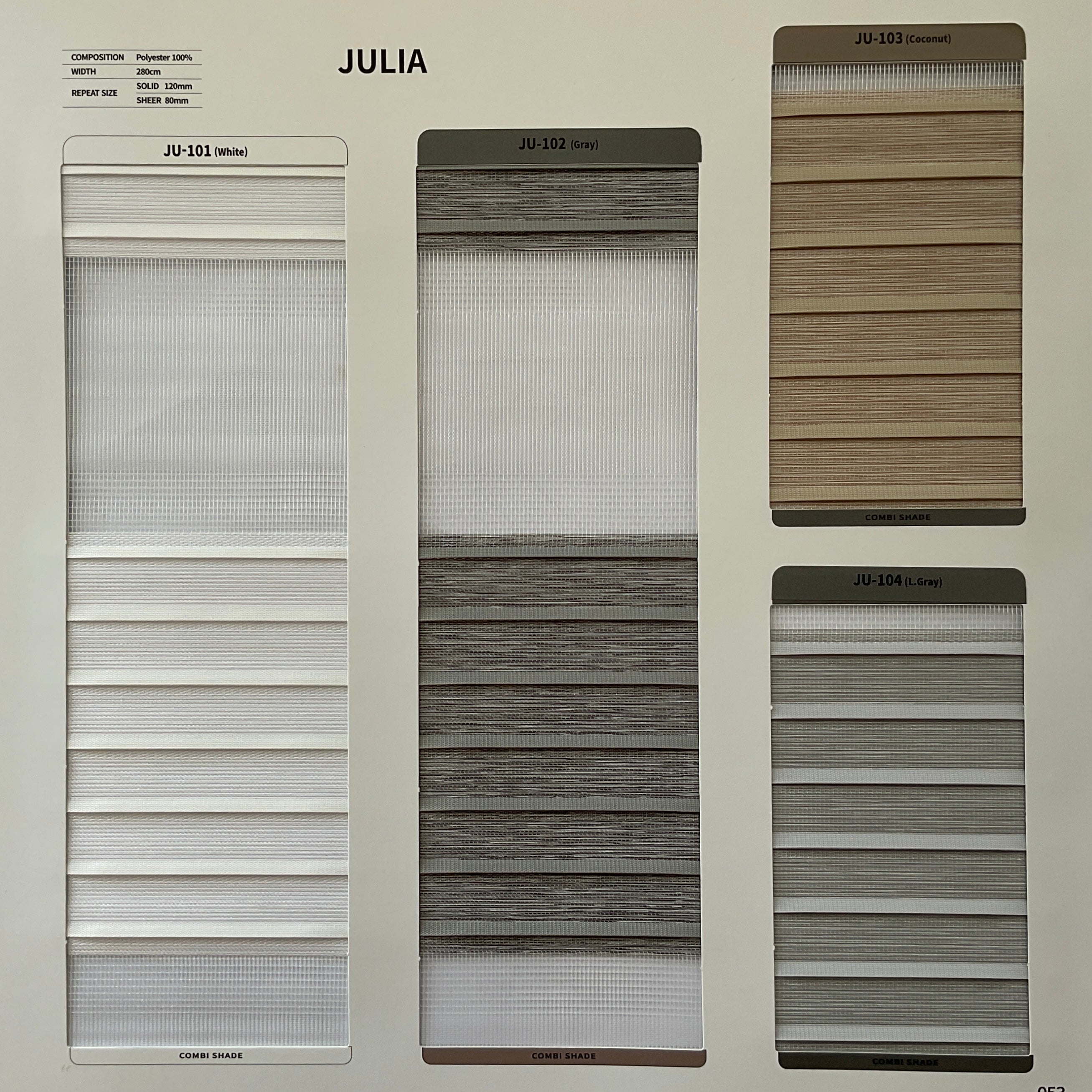 Zebra Roller Shade Julia (Sabelle Collection)