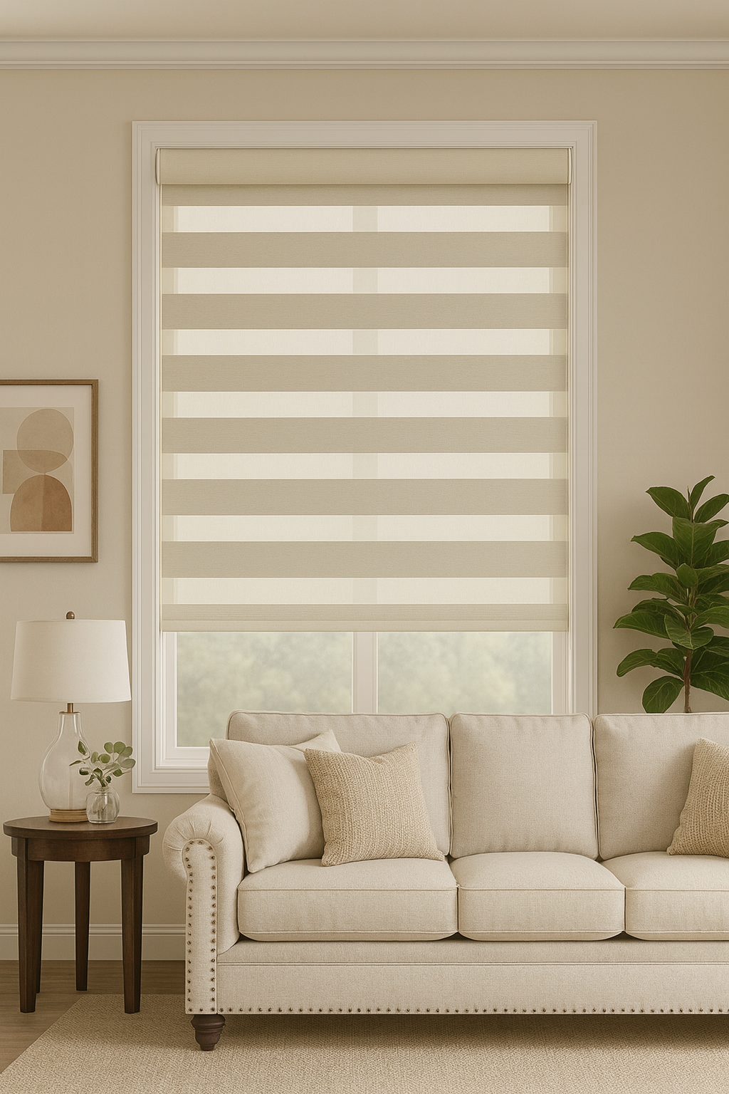 Linen Blackout Zebra Shades (Hanzen Collection)