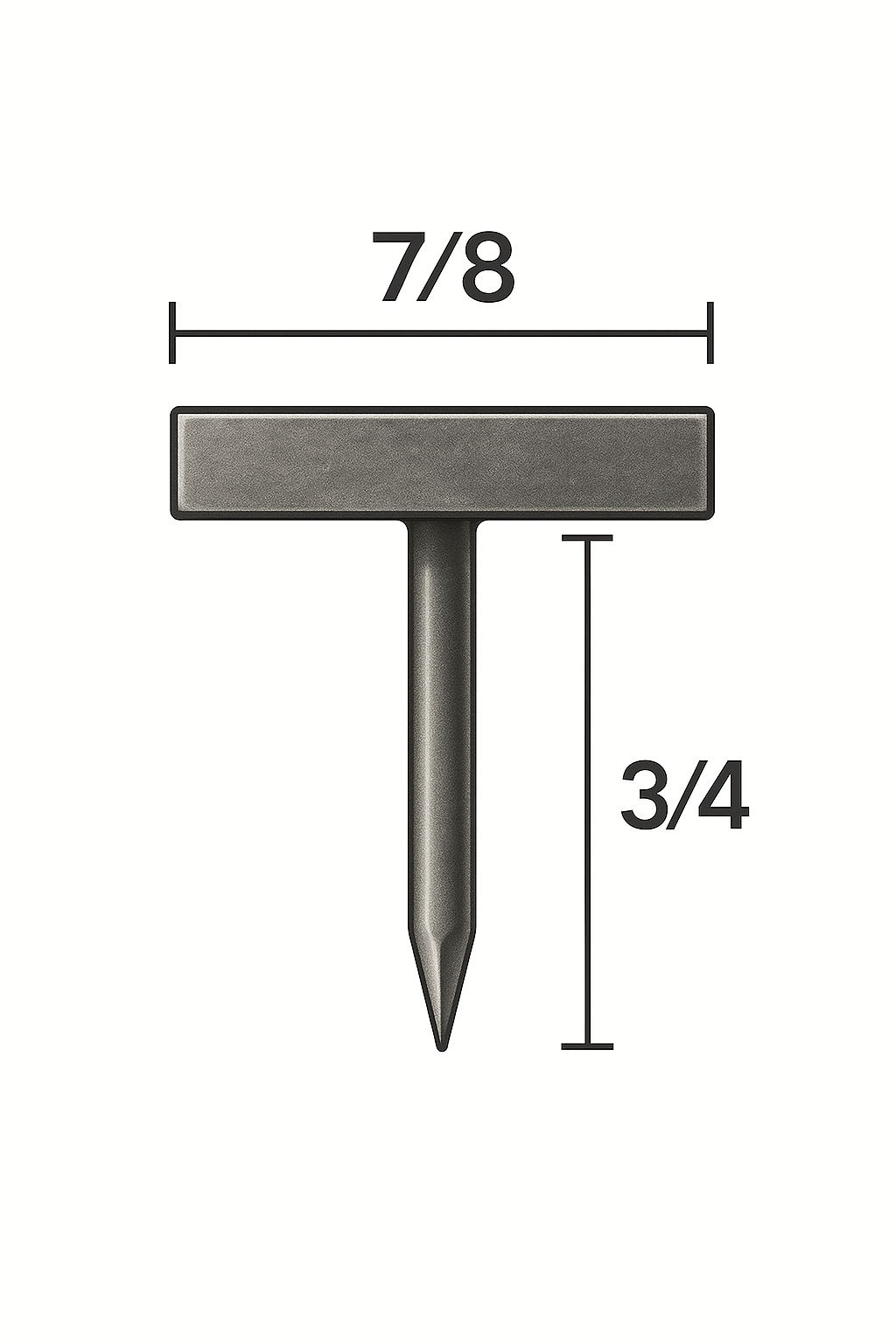 BD71-79 Square Gun Nickel Nailhead
