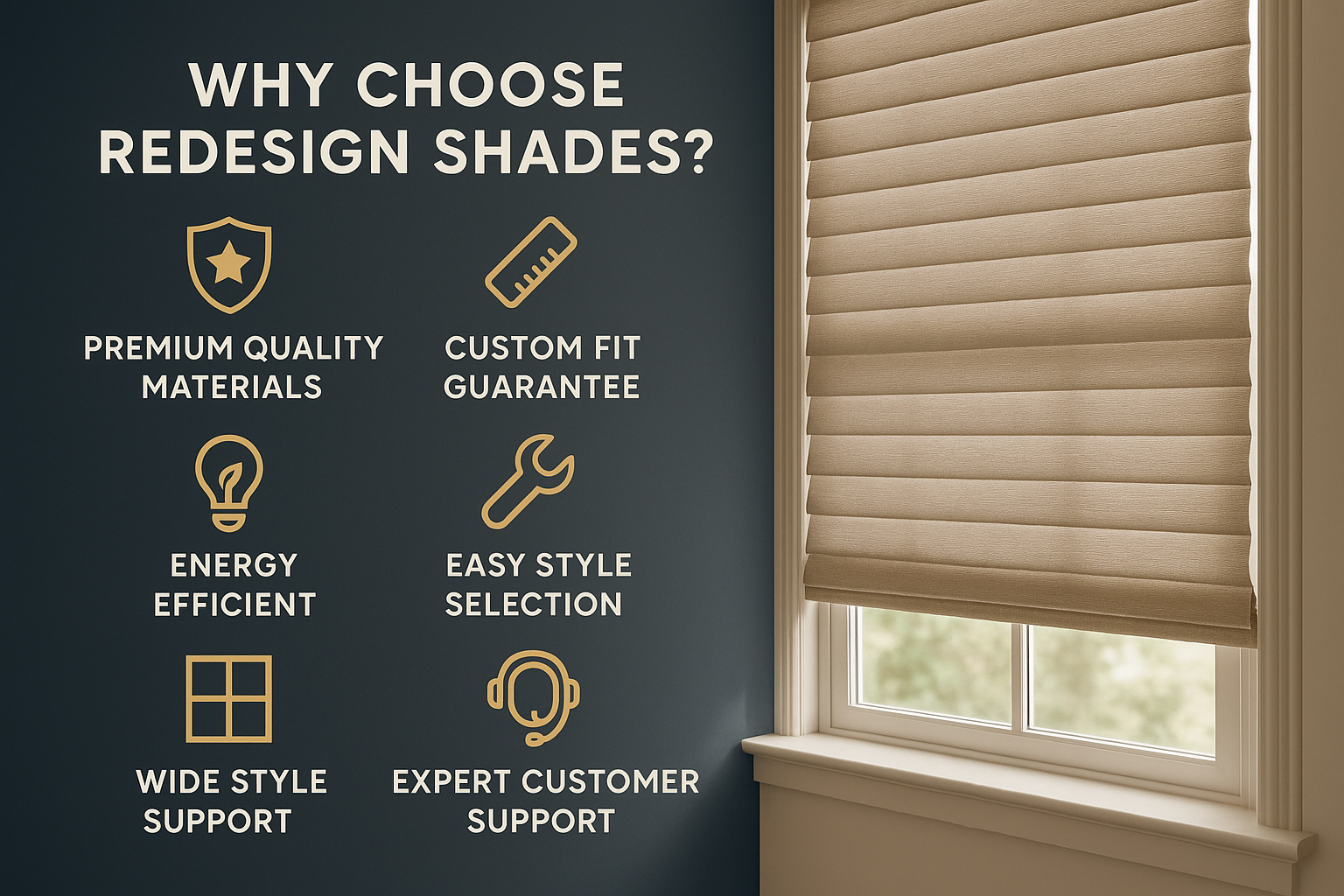 generate a visual Why Choose Redesign Shades?