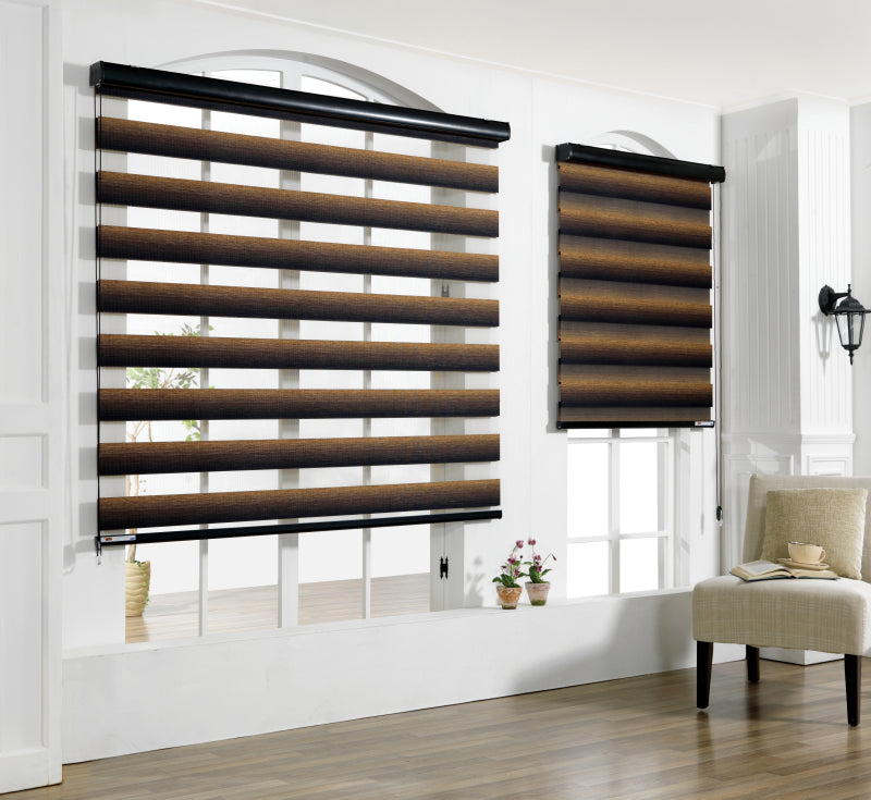 Zebra Roller Shade Allos Wood (Sabelle Collection)