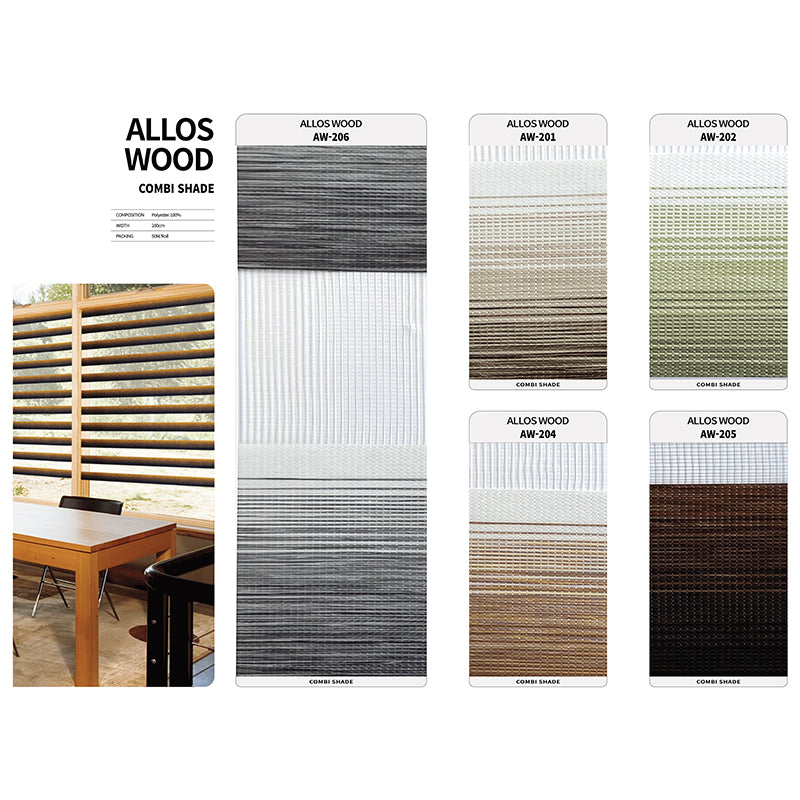 Combi Roller Shade Allos Wood