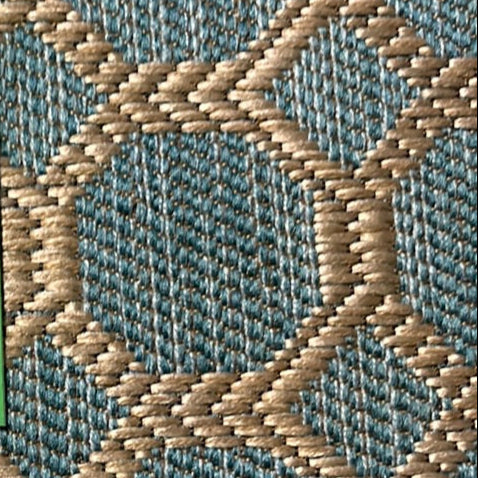 0354 Fabric Turquoise-Beige Lattice