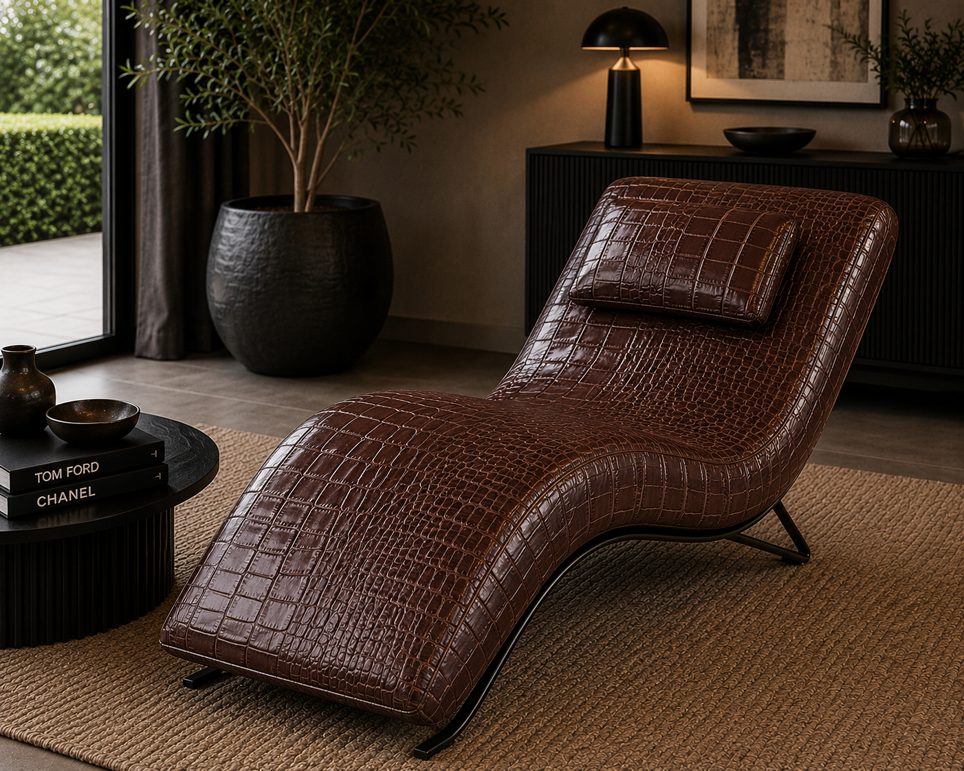 0036 Dark Brown Crocodile Vinyl