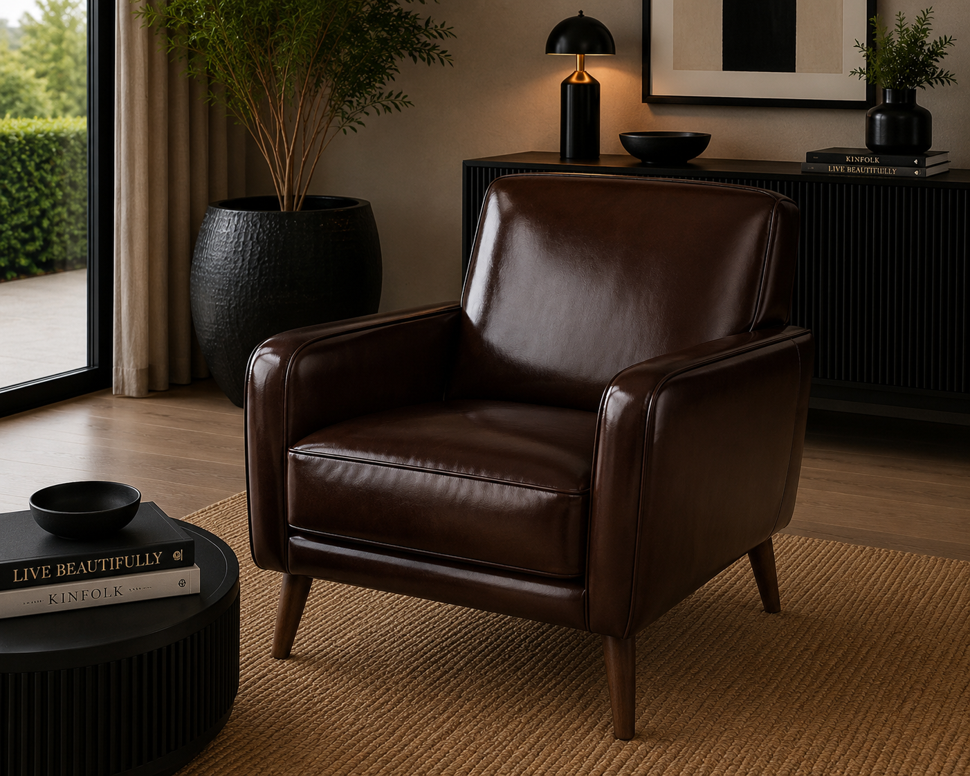 0059  Dark Brown Faux Leather