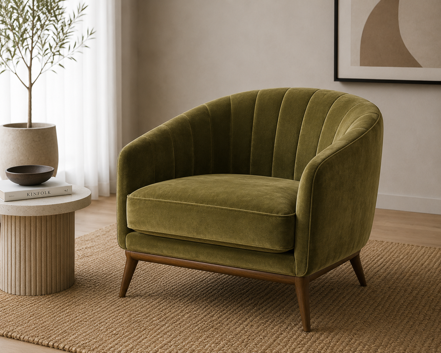 0397  Fabric Olive-Velvety