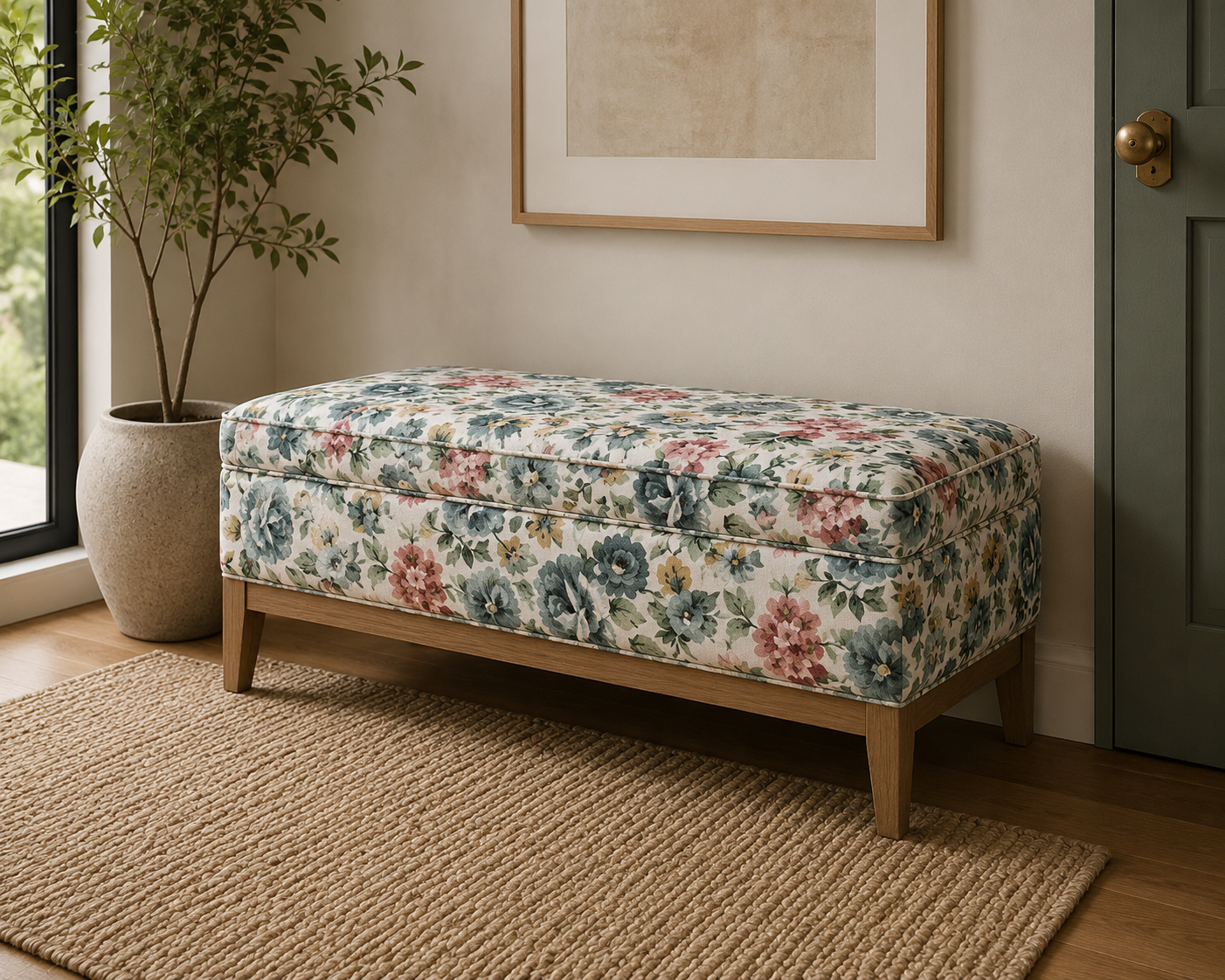 0331 Fabric Vintage Botanical Print