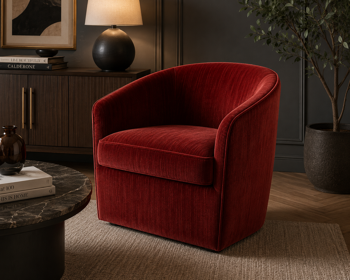 0374 Fabric Rich Crimson Red