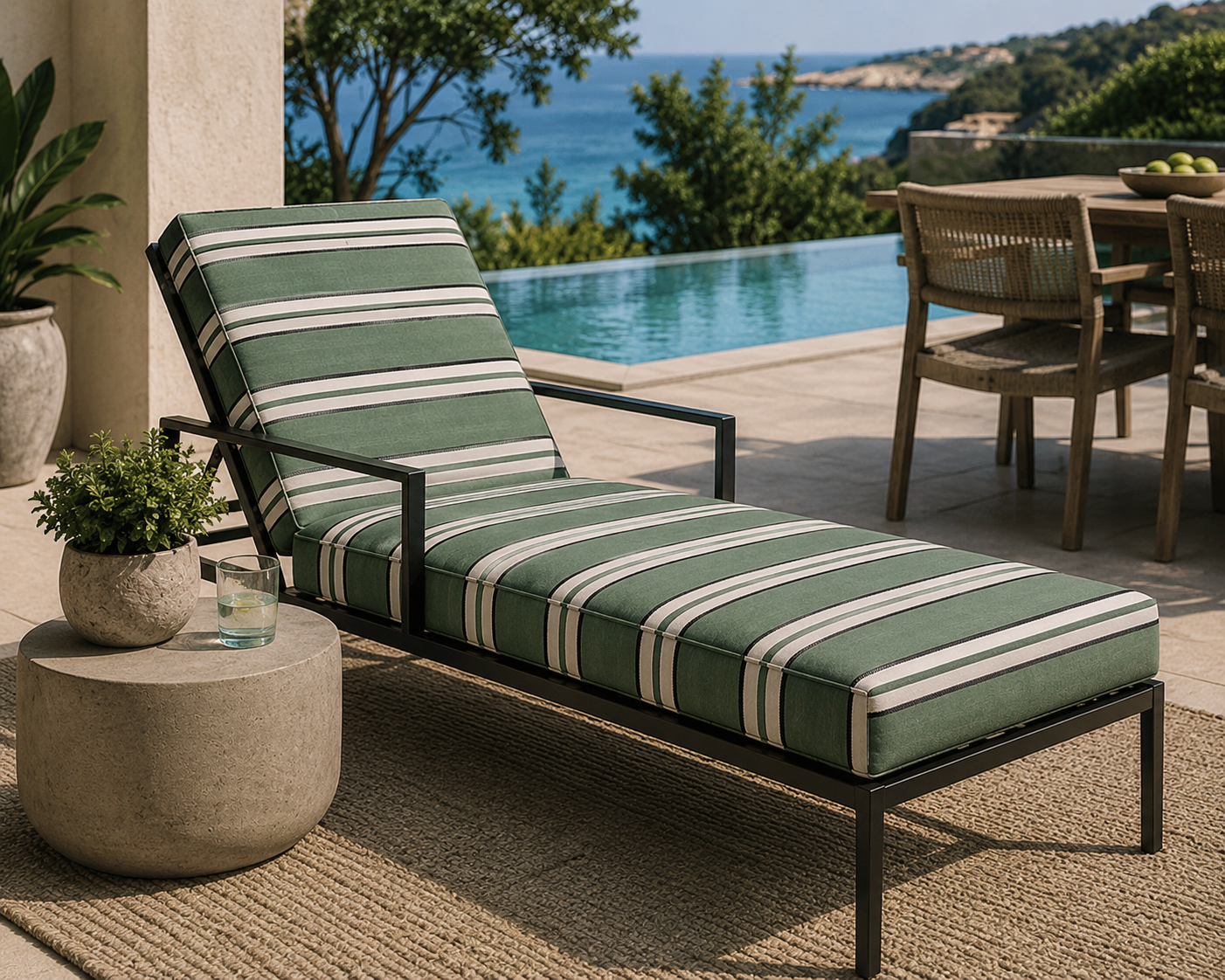 0348 Striped Fabric Sage Green