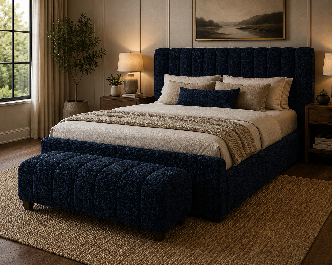 0288 Fabric Dark Blue Patterned