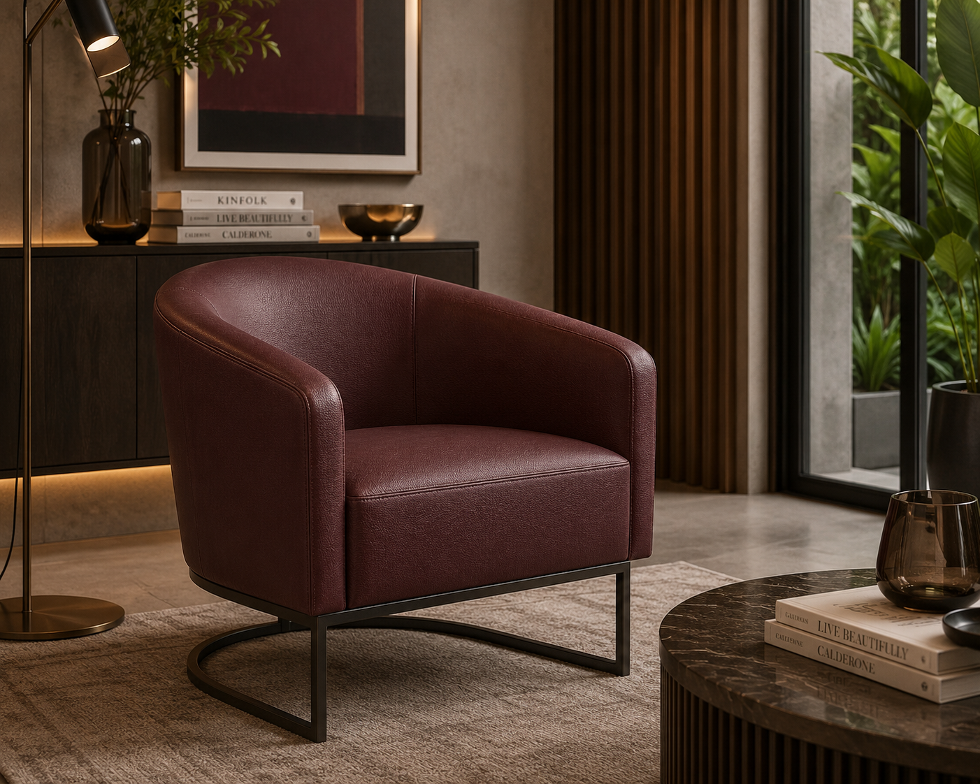 0182 "Mahogany Red" Faux Leather
