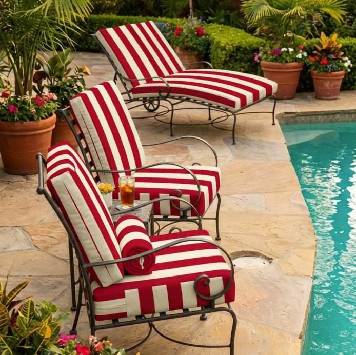 0904 Retro Cabana Red & White Stripe