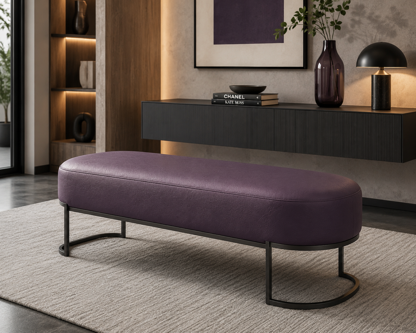 0136 Dark Purple Faux Leather