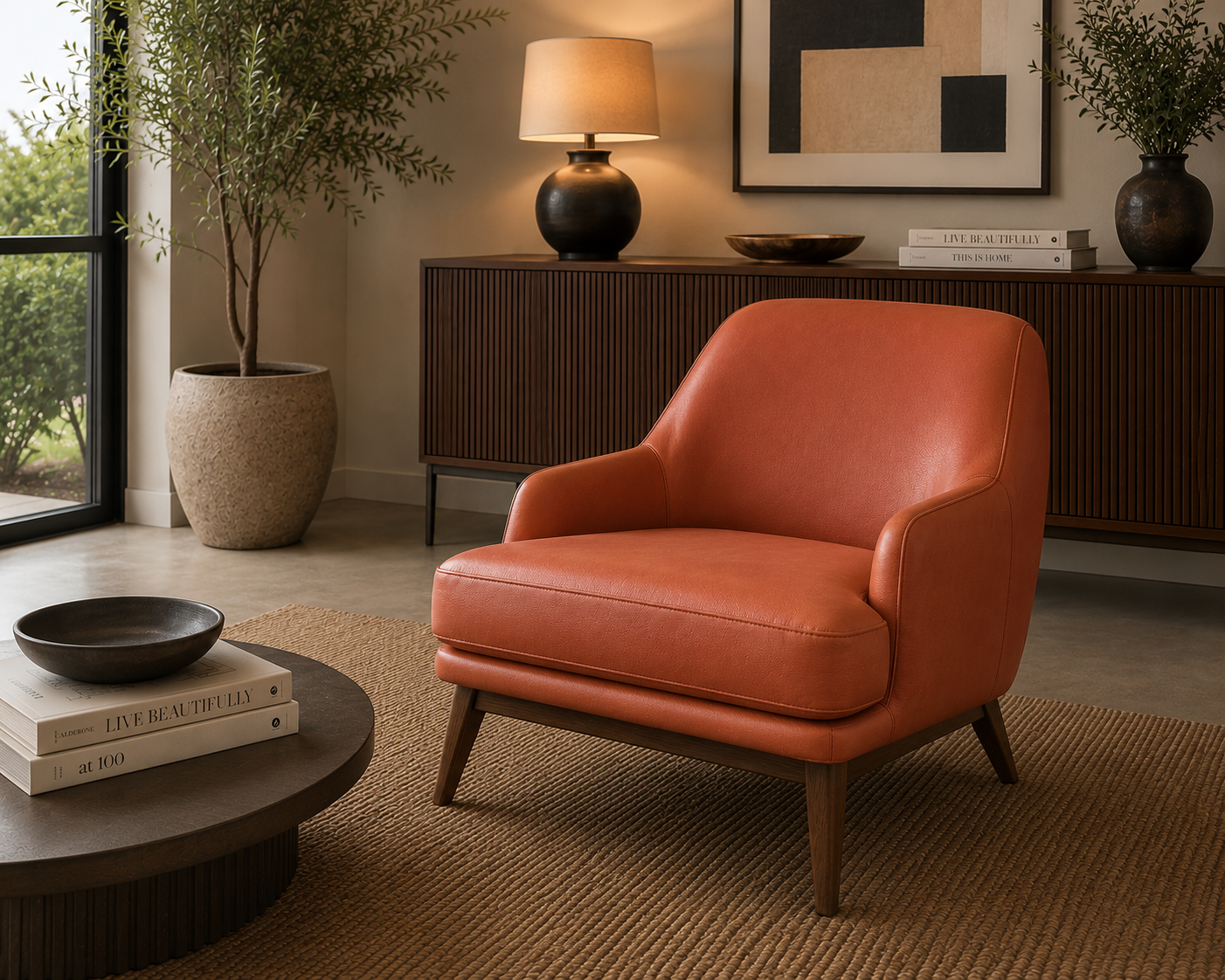 0086 “Burnt Orange” Faux Leather