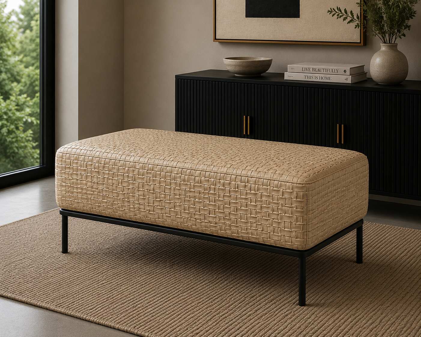 0014 Light Brown “Woven Brick” Vinyl