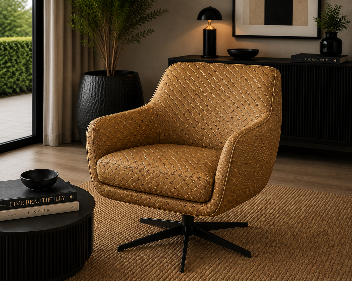 0058 Brown Woven-Texture Vinyl