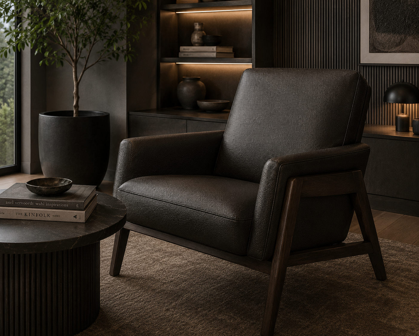 0134 Dark Gray Faux Leather