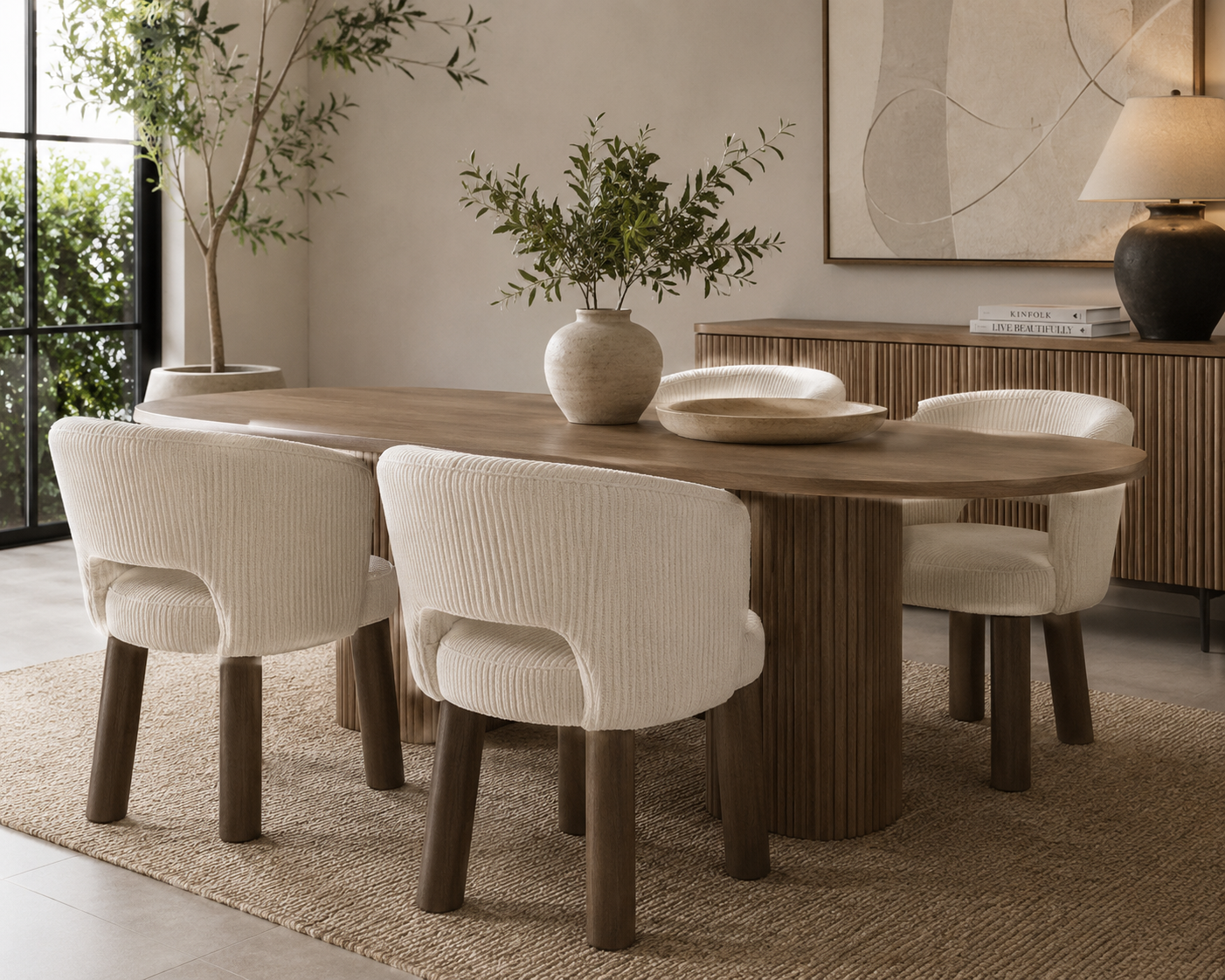 0255 Ribbed Fabric Light Beige