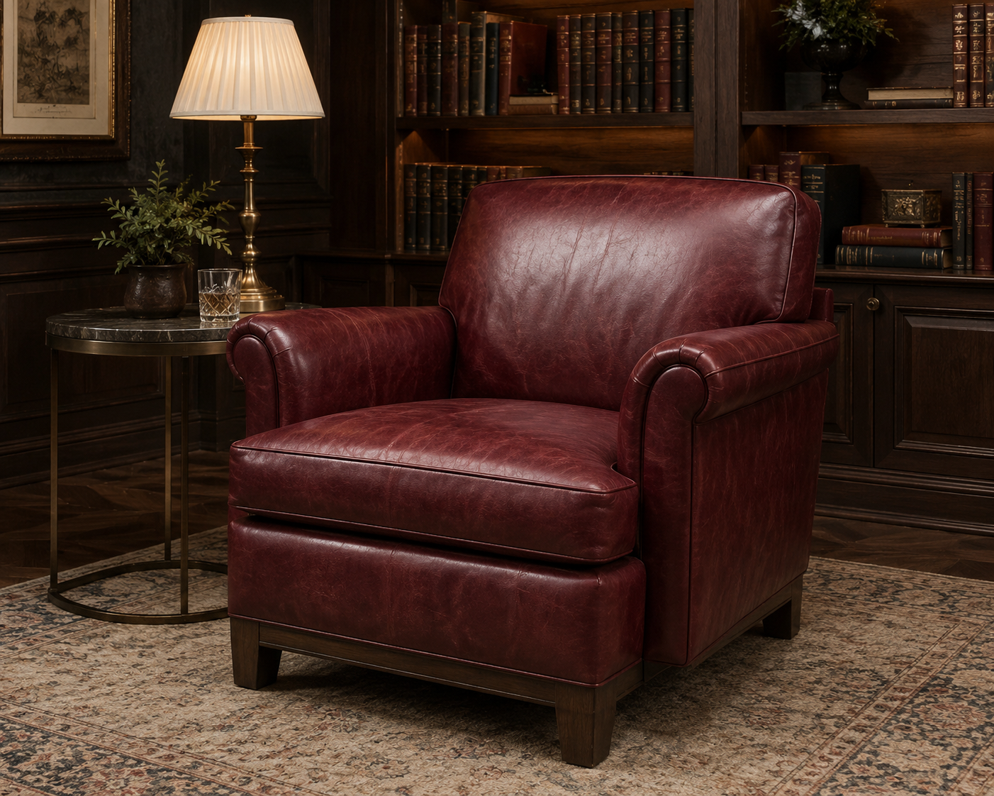 0642 Satin Wine Genuine Leather