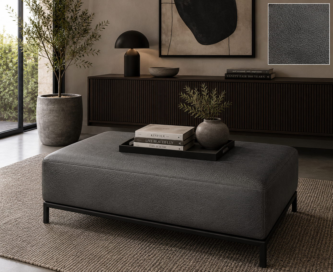0107 “Dark Gray” Faux Leather