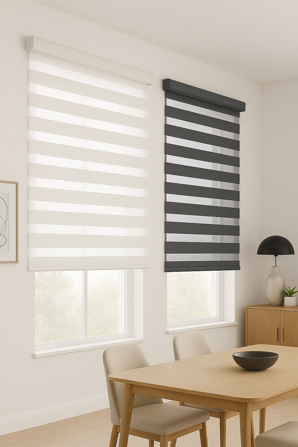 Zebra Roller Shade Top BO