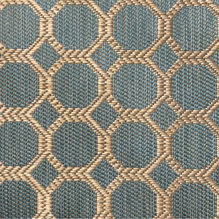 0354 Fabric Turquoise-Beige Lattice