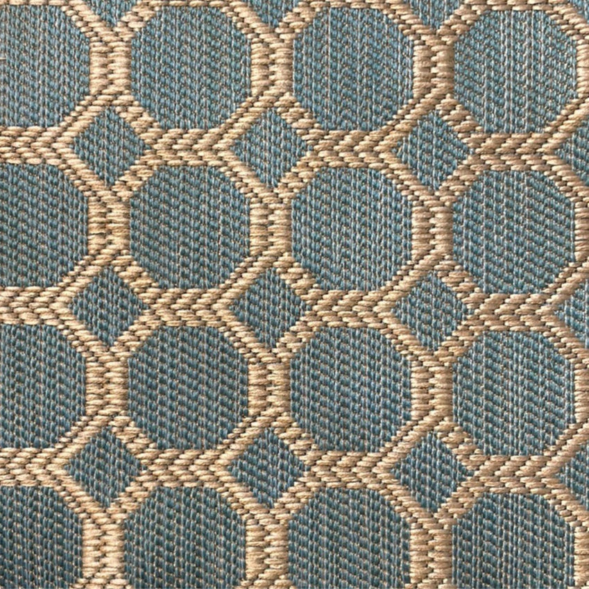 0354 Fabric Turquoise-Beige Lattice